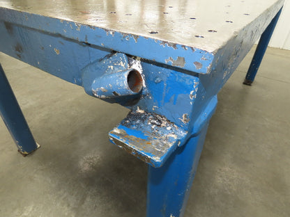 Vintage Steel Welding Layout Table 96x48" Cast Iron 1-1/4" Thick Top 38-1/2" H