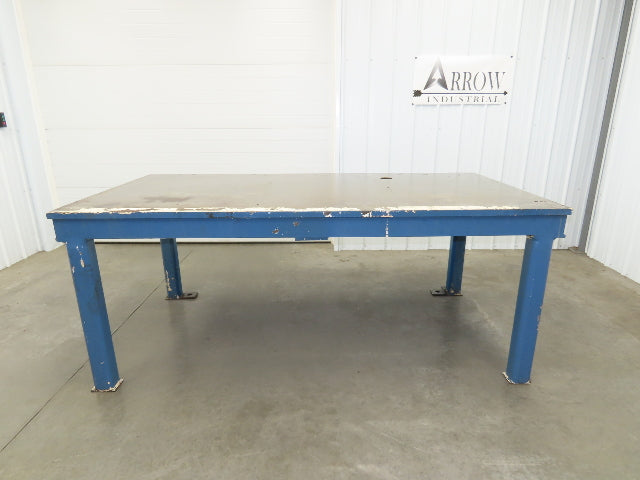 Vintage Steel Welding Layout Table 96x48" Cast Iron 1-1/4" Thick Top 38-1/2" H