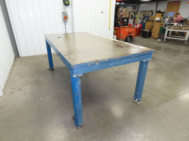 Vintage Steel Welding Layout Table 96x48" Cast Iron 1-1/4" Thick Top 38-1/2" H