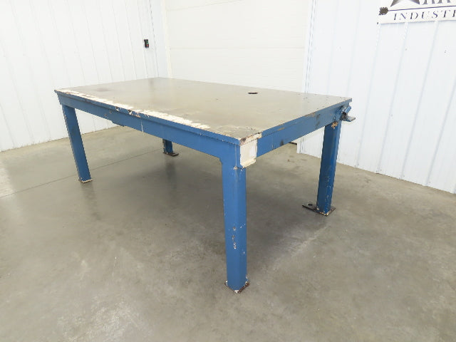 Vintage Steel Welding Layout Table 96x48" Cast Iron 1-1/4" Thick Top 38-1/2" H