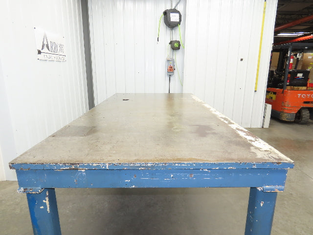 Vintage Steel Welding Layout Table 96x48" Cast Iron 1-1/4" Thick Top 38-1/2" H
