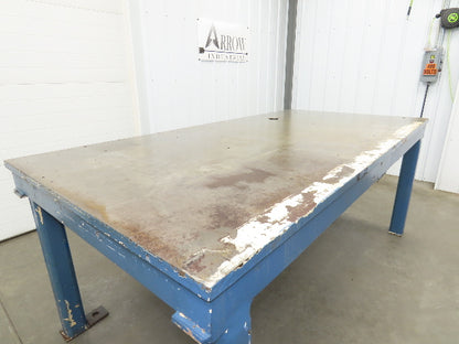 Vintage Steel Welding Layout Table 96x48" Cast Iron 1-1/4" Thick Top 38-1/2" H