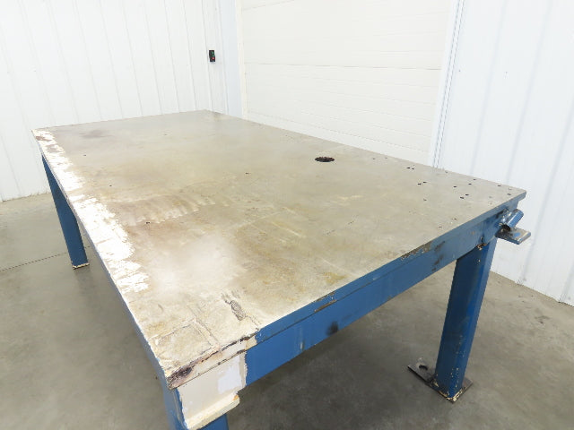 Vintage Steel Welding Layout Table 96x48" Cast Iron 1-1/4" Thick Top 38-1/2" H