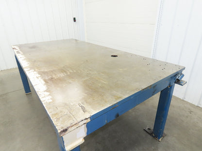 Vintage Steel Welding Layout Table 96x48" Cast Iron 1-1/4" Thick Top 38-1/2" H