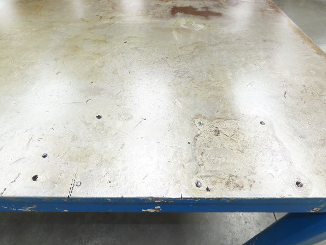 Vintage Steel Welding Layout Table 96x48" Cast Iron 1-1/4" Thick Top 38-1/2" H