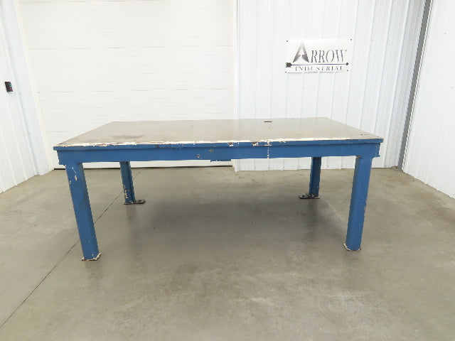 Vintage Steel Welding Layout Table 96x48" Cast Iron 1-1/4" Thick Top 38-1/2" H