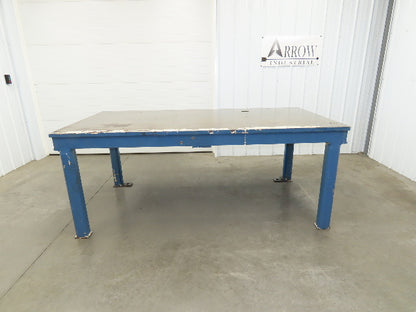 Vintage Steel Welding Layout Table 96x48" Cast Iron 1-1/4" Thick Top 38-1/2" H