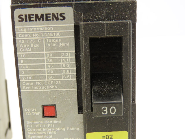 Siemens ED42B030 SENTRON 30A Circuit Breaker 480V 2-Pole Lot Of 2