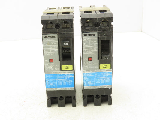 Siemens ED42B030 SENTRON 30A Circuit Breaker 480V 2-Pole Lot Of 2