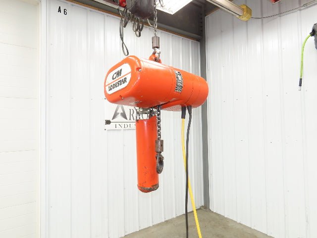 CM Lodestar Model L 1 Ton 2000lb Electric Chain Hoist 25' Lift 16 FPM 3PH 480V