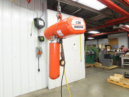 CM Lodestar Model L 1 Ton 2000lb Electric Chain Hoist 25' Lift 16 FPM 3PH 480V