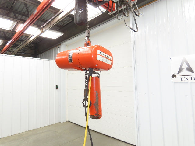 CM Lodestar Model L 1 Ton 2000lb Electric Chain Hoist 25' Lift 16 FPM 3PH 480V