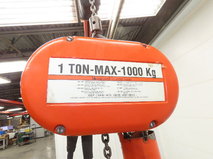 CM Lodestar Model L 1 Ton 2000lb Electric Chain Hoist 25' Lift 16 FPM 3PH 480V