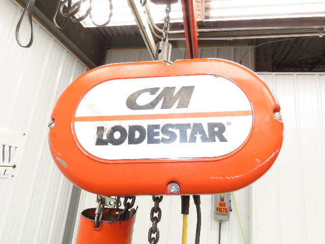 CM Lodestar Model L 1 Ton 2000lb Electric Chain Hoist 25' Lift 16 FPM 3PH 480V