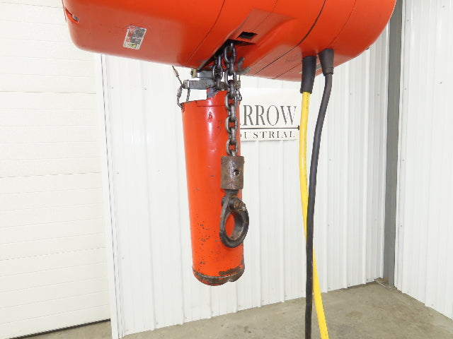 CM Lodestar Model L 1 Ton 2000lb Electric Chain Hoist 25' Lift 16 FPM 3PH 480V
