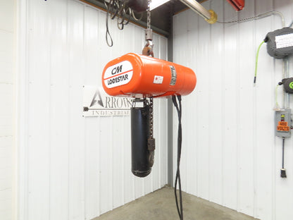 CM Lodestar Model J 1/2 Ton 1000lb Electric Chain Hoist 21' Lift 32 FPM 1PH 110V