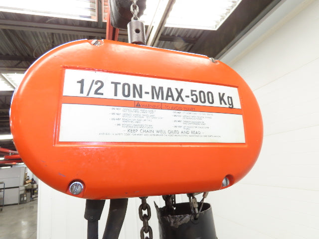 CM Lodestar Model J 1/2 Ton 1000lb Electric Chain Hoist 21' Lift 32 FPM 1PH 110V