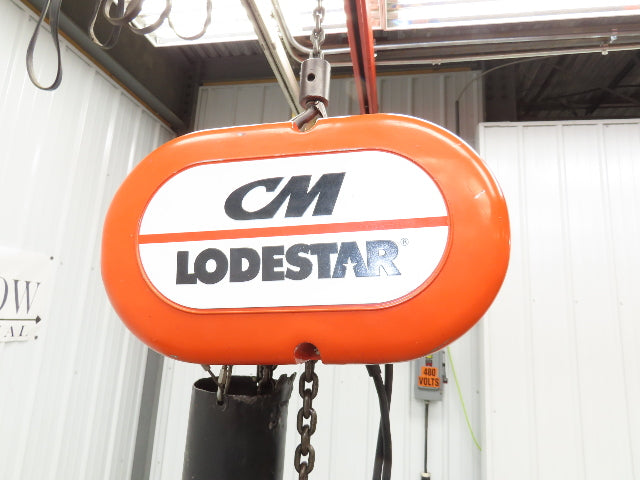 CM Lodestar Model J 1/2 Ton 1000lb Electric Chain Hoist 21' Lift 32 FPM 1PH 110V