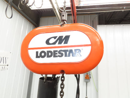 CM Lodestar Model J 1/2 Ton 1000lb Electric Chain Hoist 21' Lift 32 FPM 1PH 110V