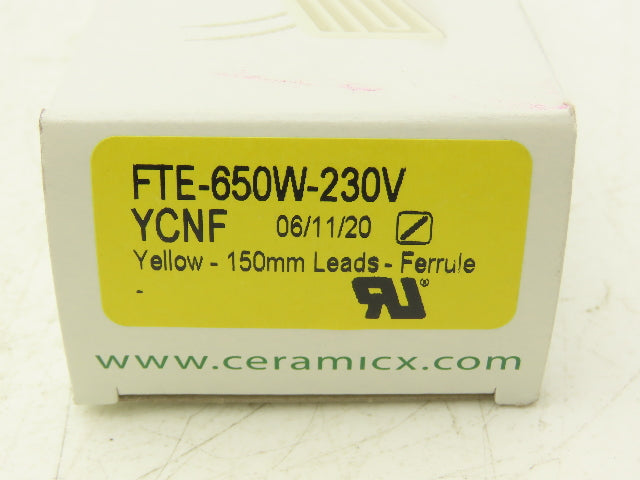 Ceramicx FTE-650W-230V YCNF Ceramic Infrared Heater Element 650W 240mm Lot of 2