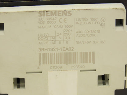 Siemens 3RT1046-3AK60 Sirius 3-Pole Power Contactor 95A 45kW 110V Coil w/2NC Aux