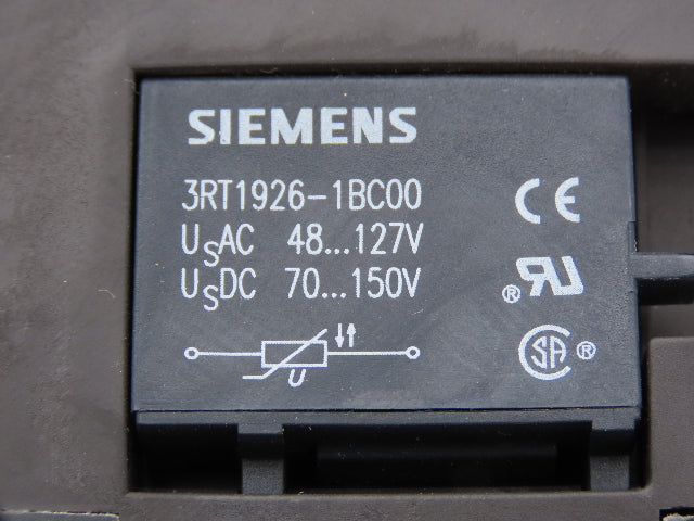 Siemens 3RT1046-3AK60 Sirius 3-Pole Power Contactor 95A 45kW 110V Coil w/2NC Aux