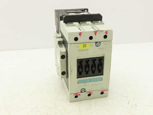 Siemens 3RT1046-3AK60 Sirius 3-Pole Power Contactor 95A 45kW 110V Coil w/2NC Aux