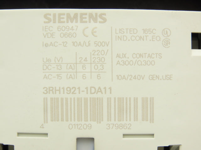 Siemens 3RT1054-6AF36 Motor Starter Contactor 100Hp 160A 1000V 3 Pole 120V Coil