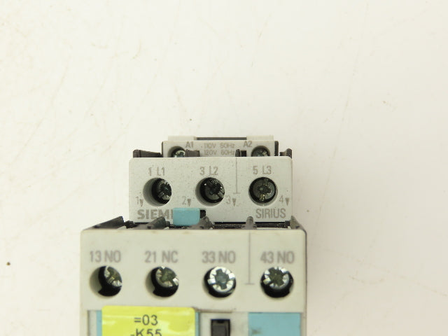 Siemens 3ZX1012-0RT02-1AA1 Motor Starter Contactor 20Hp 690V 120V Coil Lot Of 3