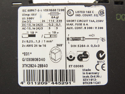 Siemens 3TK2824-2BB40 Digital Safety Relay Input Output Module 230V