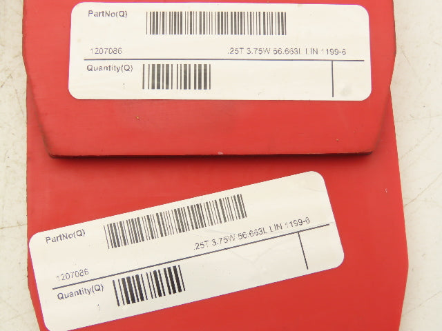 Tennant 1207086 Linard Front Squeegee Scrubber Blade Red 3.75"W x 56.6" Lot of 2