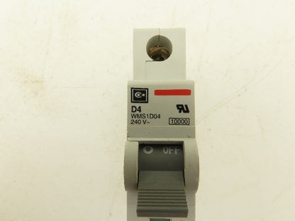 Cutler Hammer WMS1D04 Single Pole Circuit Breaker 4A 240V D-Curve Lot of 10