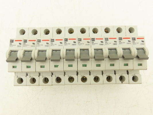 Cutler Hammer WMS1D04 Single Pole Circuit Breaker 4A 240V D-Curve Lot of 10