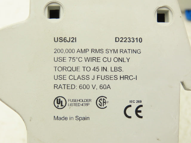 Ferraz-Shawmut US6J2I UltraSafe Fuse Holder 2 Pole 60A 600V Lot Of 5