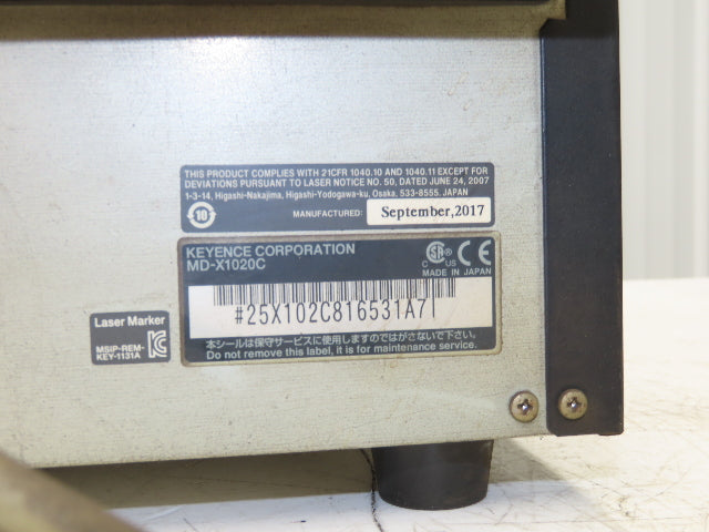 Keyence MD-X1020C 3 Axis Laser Marking Head 30W 1.0mW 2-100ns Pulse 1064nm