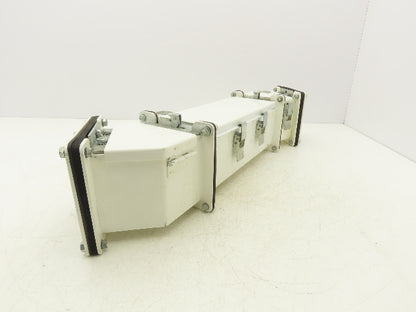 Hoffman F44L12 4"x 4"x 12" Lay In Hinged Cover Wireway with 45° Elbows F44LE45B