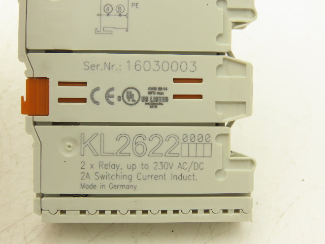 Beckhoff KL2622 2-Channel Relay Output Bus Terminal 230VAC/30VDC 5A Lot of 4