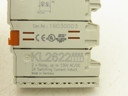 Beckhoff KL2622 2-Channel Relay Output Bus Terminal 230VAC/30VDC 5A Lot of 4