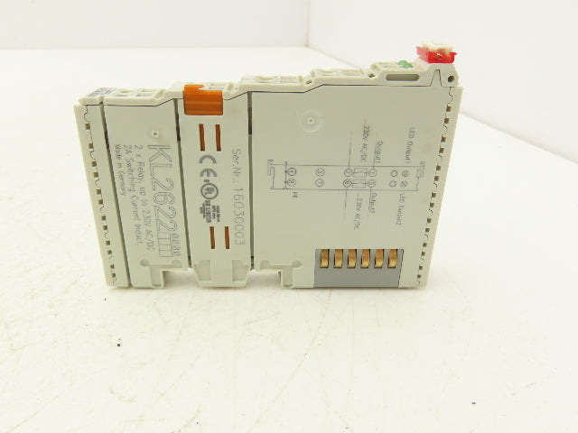 Beckhoff KL2622 2-Channel Relay Output Bus Terminal 230VAC/30VDC 5A Lot of 4