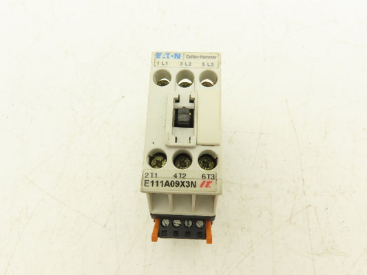 Eaton E111A09X3N Motor Starter Contactor 600V 9A 3 Pole 30 HP 24VDC Coil