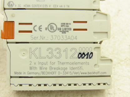 Beckhoff KL3312 2 Input Relay Terminal For Thermoelements 24VDC