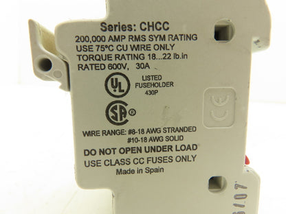 Bussmann CHCC2DI CHCC Modular Fuse Holder 30A 600V 2 Pole w/Indicator Lot of 10