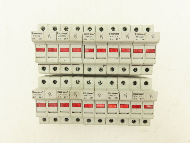 Bussmann CHCC2DI CHCC Modular Fuse Holder 30A 600V 2 Pole w/Indicator Lot of 10