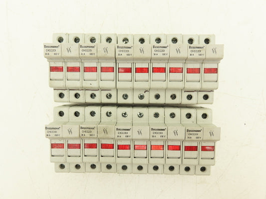 Bussmann CHCC2DI CHCC Modular Fuse Holder 30A 600V 2 Pole w/Indicator Lot of 10