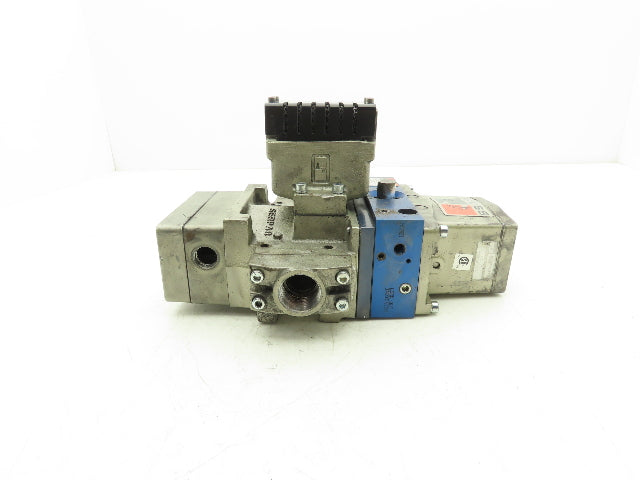 Ross Controls 3573A6152 Pneumatic Double Valve L-G Monitor 120V Solenoid 1"NPT