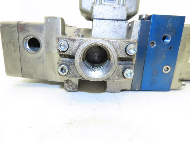 Ross Controls 3573A6152 Pneumatic Double Valve L-G Monitor 120V Solenoid 1"NPT