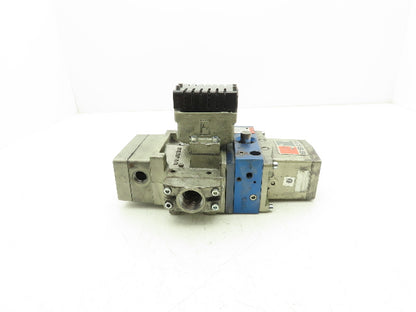 Ross Controls 3573A6152 Pneumatic Double Valve L-G Monitor 120V Solenoid 1"NPT