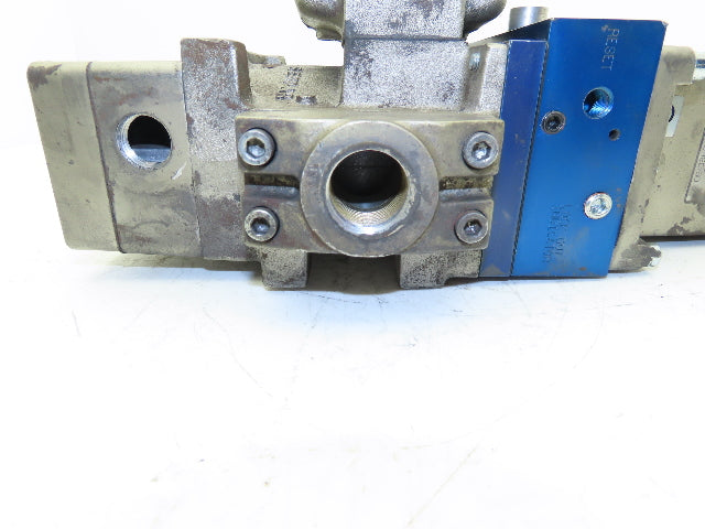 Ross Controls 3573A6152 Pneumatic Double Valve L-G Monitor 120V Solenoid 3/4"NPT