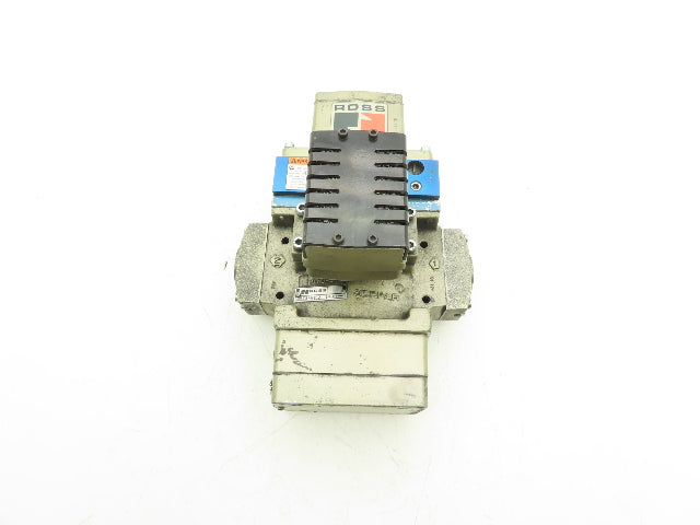 Ross Controls 3573A6152 Pneumatic Double Valve L-G Monitor 120V Solenoid 1/2"NPT