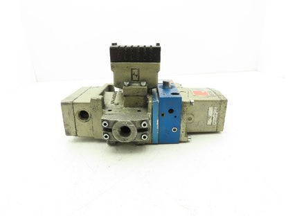 Ross Controls 3573A6152 Pneumatic Double Valve L-G Monitor 120V Solenoid 1/2"NPT